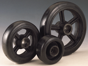 Rubber Tread Cast Iron Center Wheels
